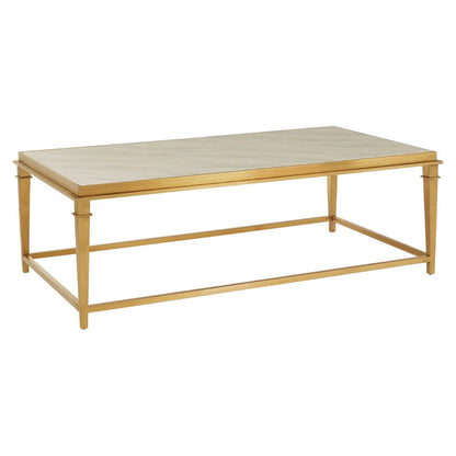 Alvaro Rectangular Coffee Table with White Marble Top