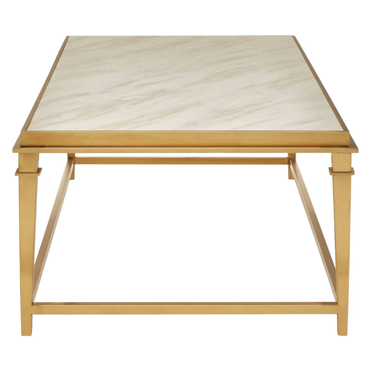 Alvaro Rectangular Coffee Table with White Marble Top