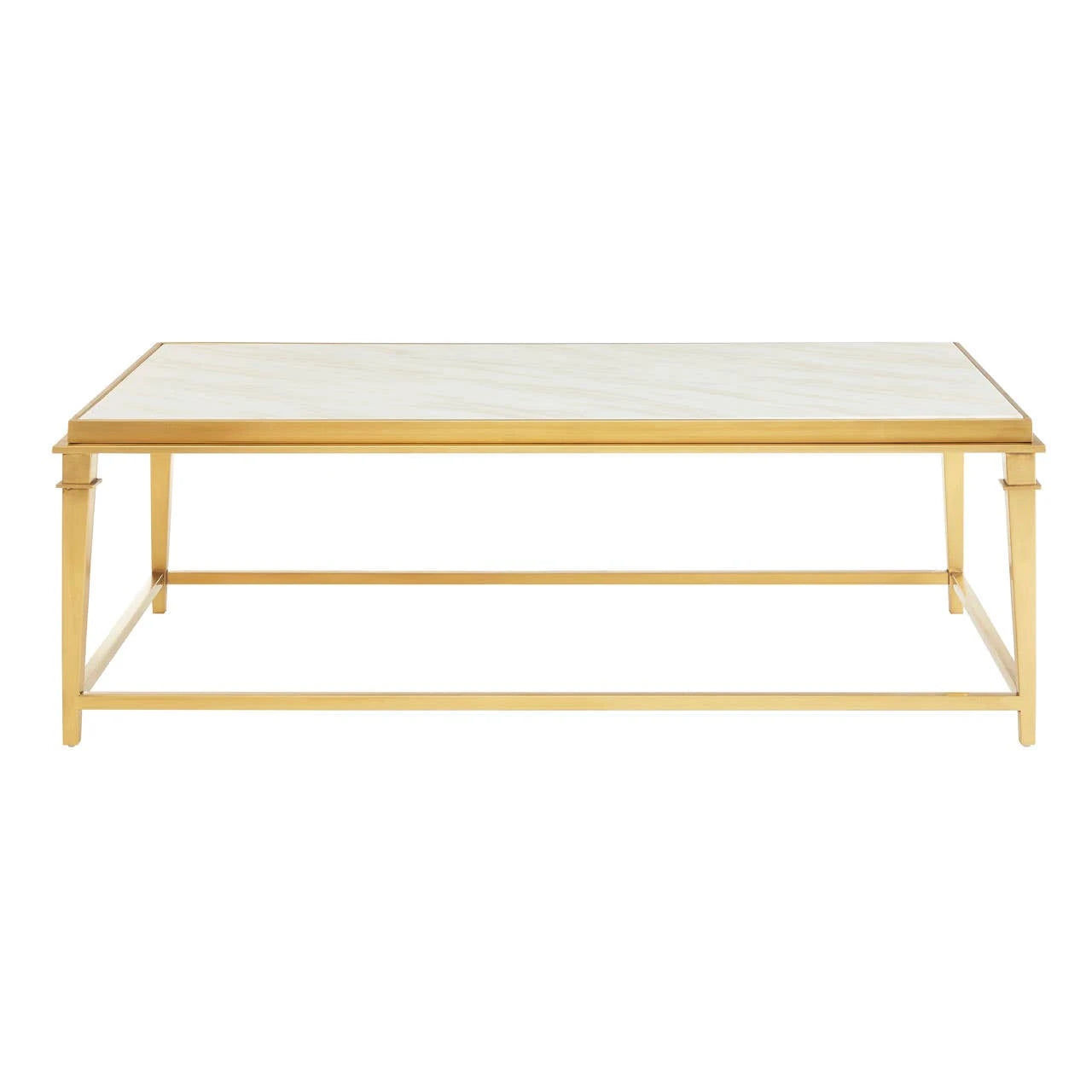 Alvaro Rectangular Coffee Table with White Marble Top