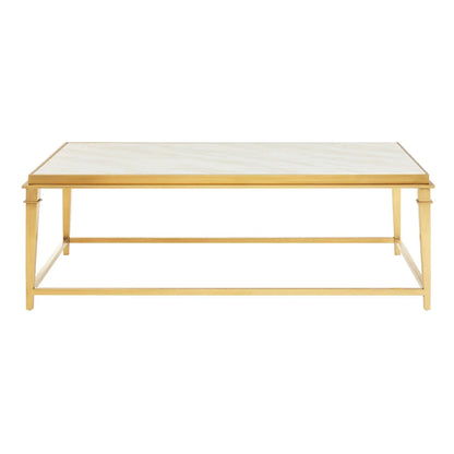 Alvaro Rectangular Coffee Table with White Marble Top