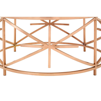 Alvaro Black Marble and Rose Gold Coffee Table
