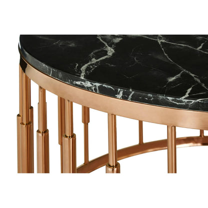 Alvaro Round Marble Top and Rose Gold Coffee Table