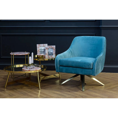 Alvaro Gold Set Of 2 Round Coffee Tables
