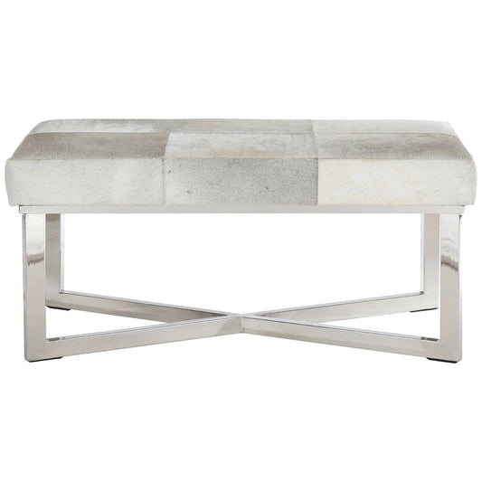 Kensington Townhouse Grey Hair on Leather Bench