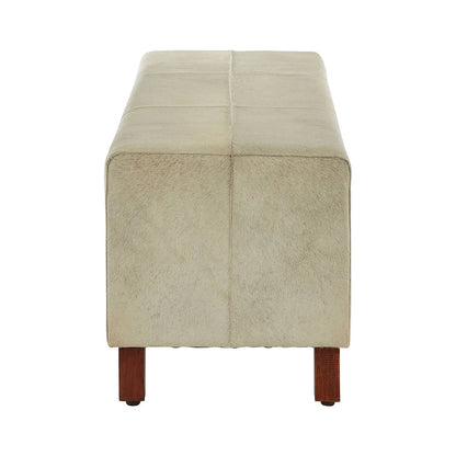 Kensington Townhouse Natural Hair On Leather Bench