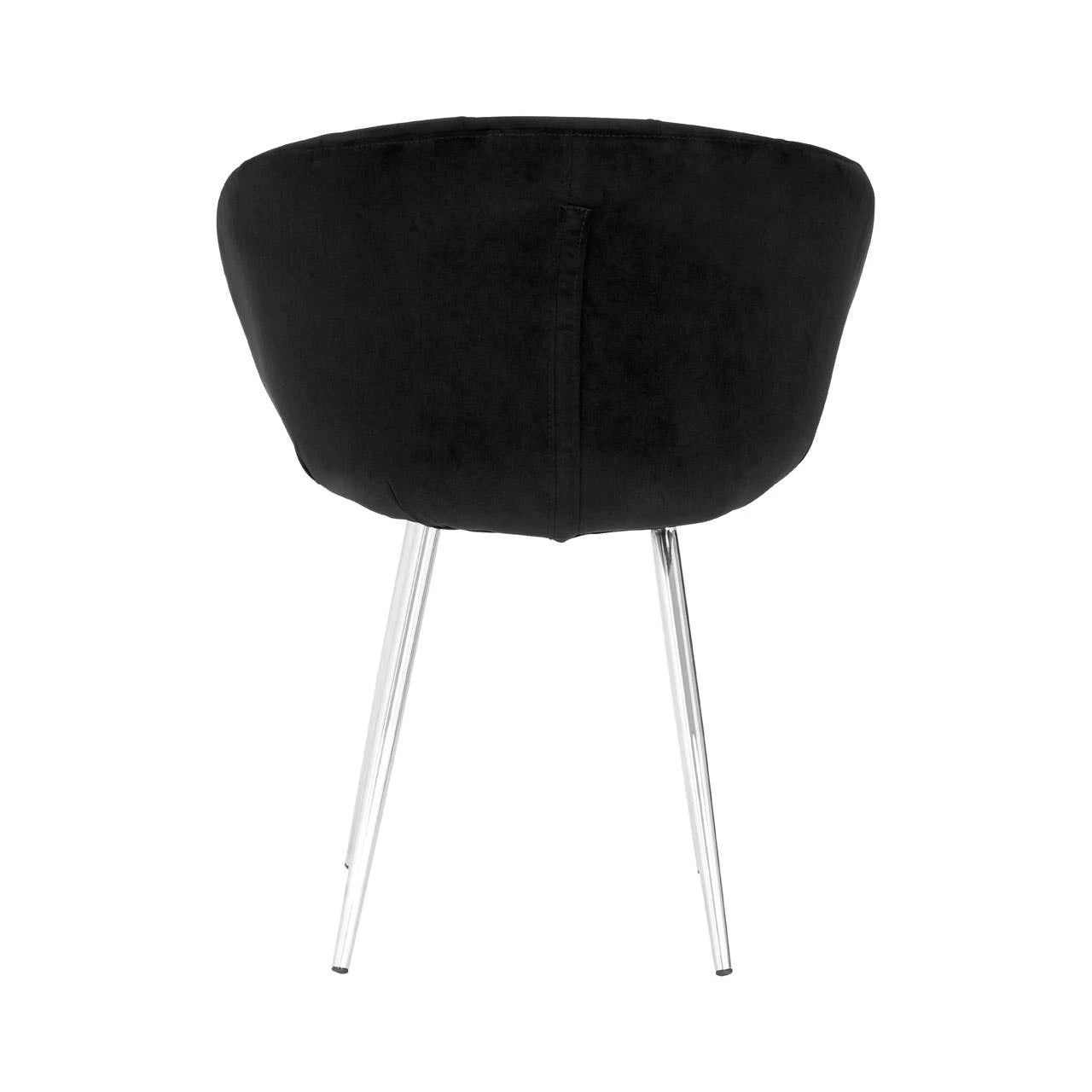 Vogue Black and Silver Velvet Chair