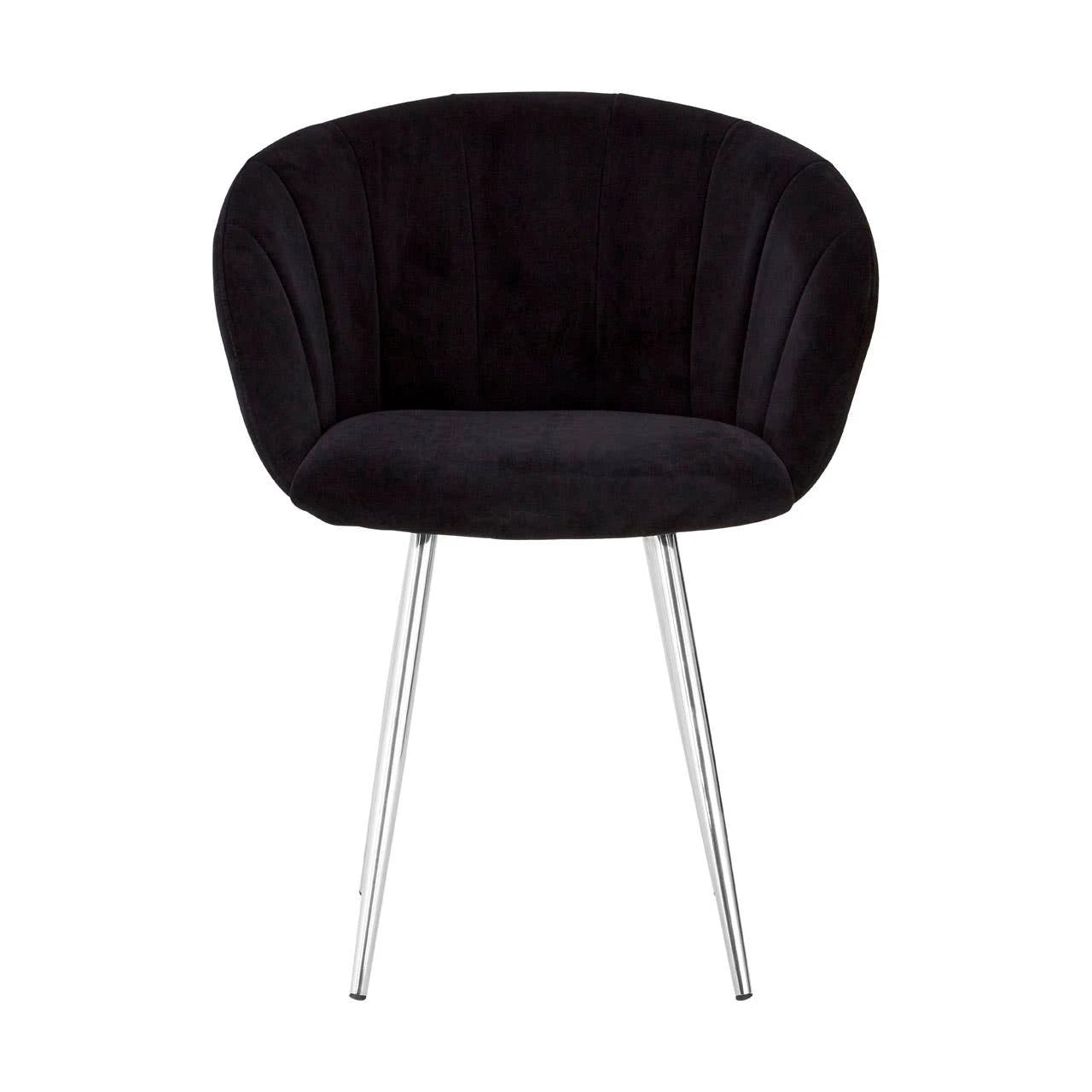 Vogue Black and Silver Velvet Chair