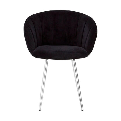 Vogue Black and Silver Velvet Chair