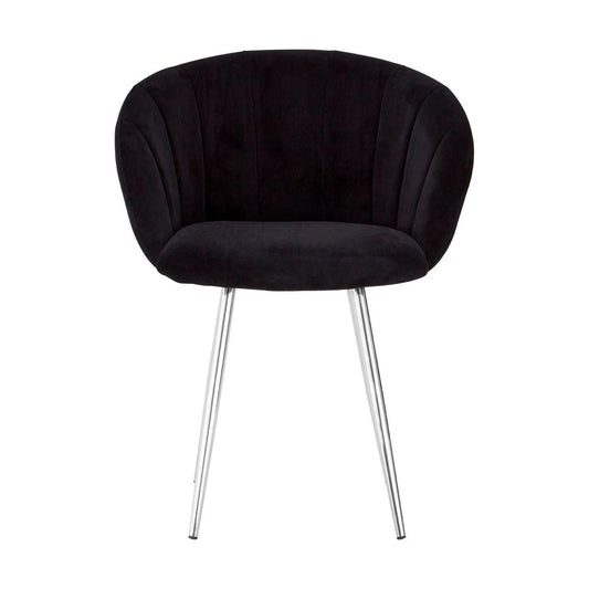 Vogue Black and Silver Velvet Chair