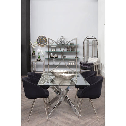 Vogue Black and Silver Velvet Chair