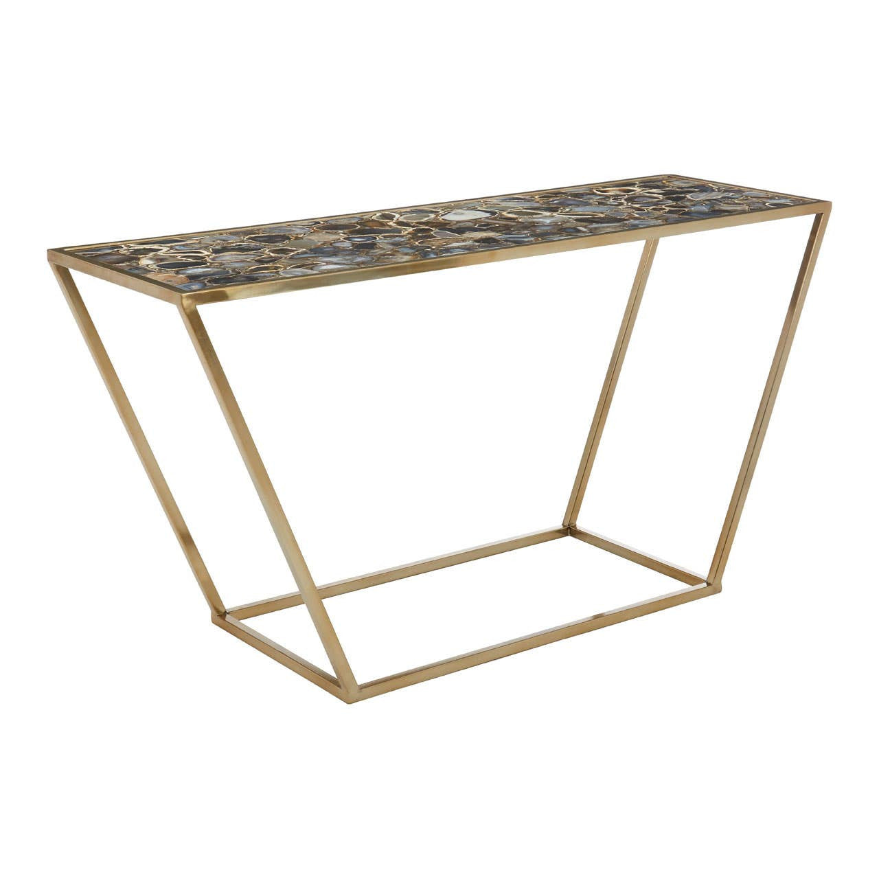 Vita Console Table With Black Agate Top