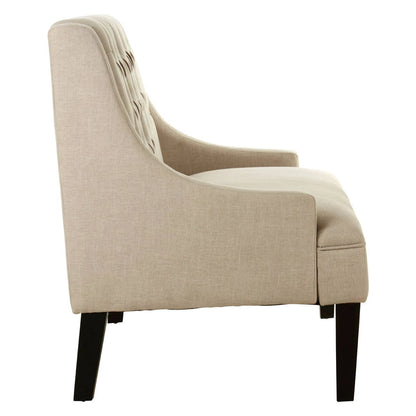Doucet High Back Natural Linen Bench