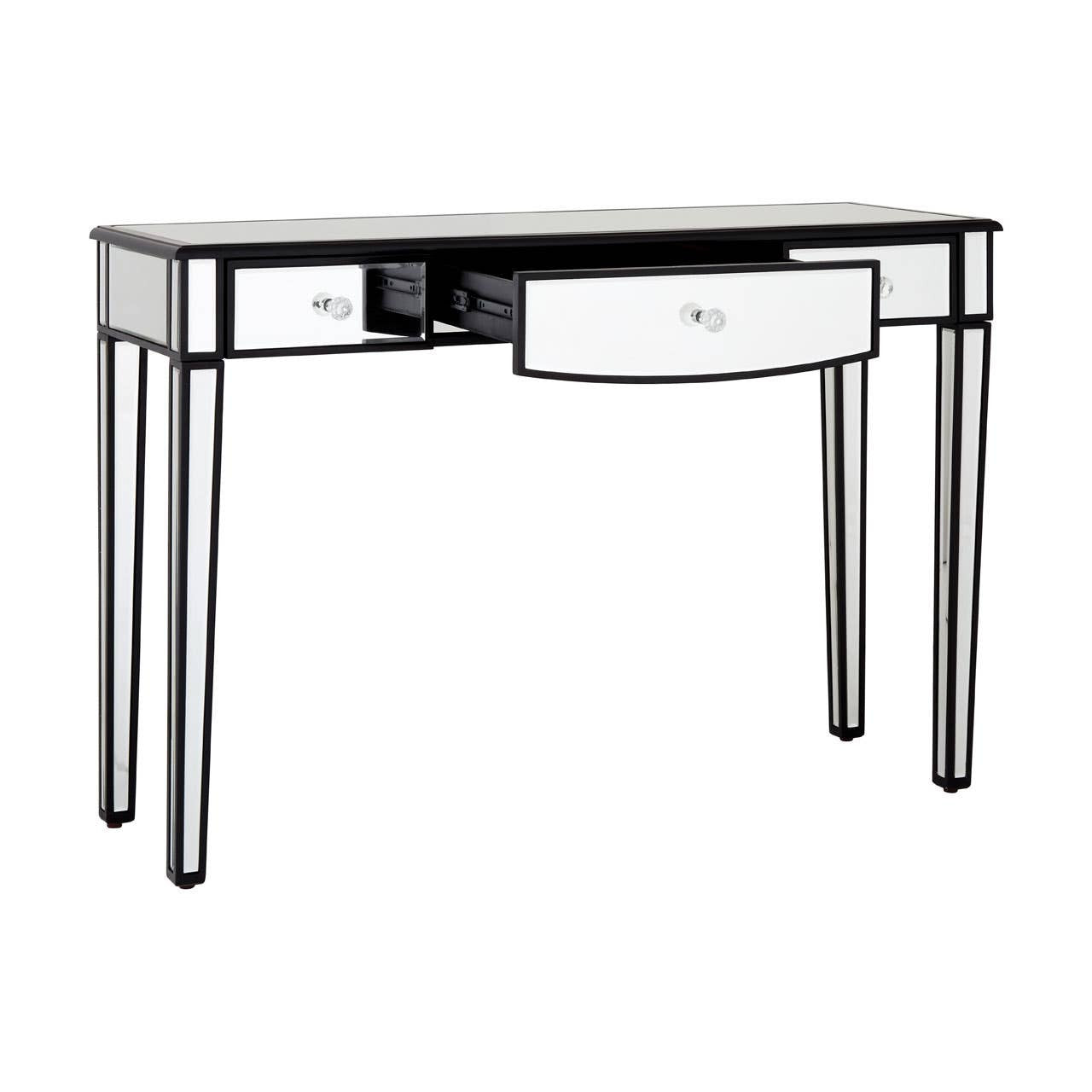 Graciela 3 Drawer Console Table With Mirror Frame