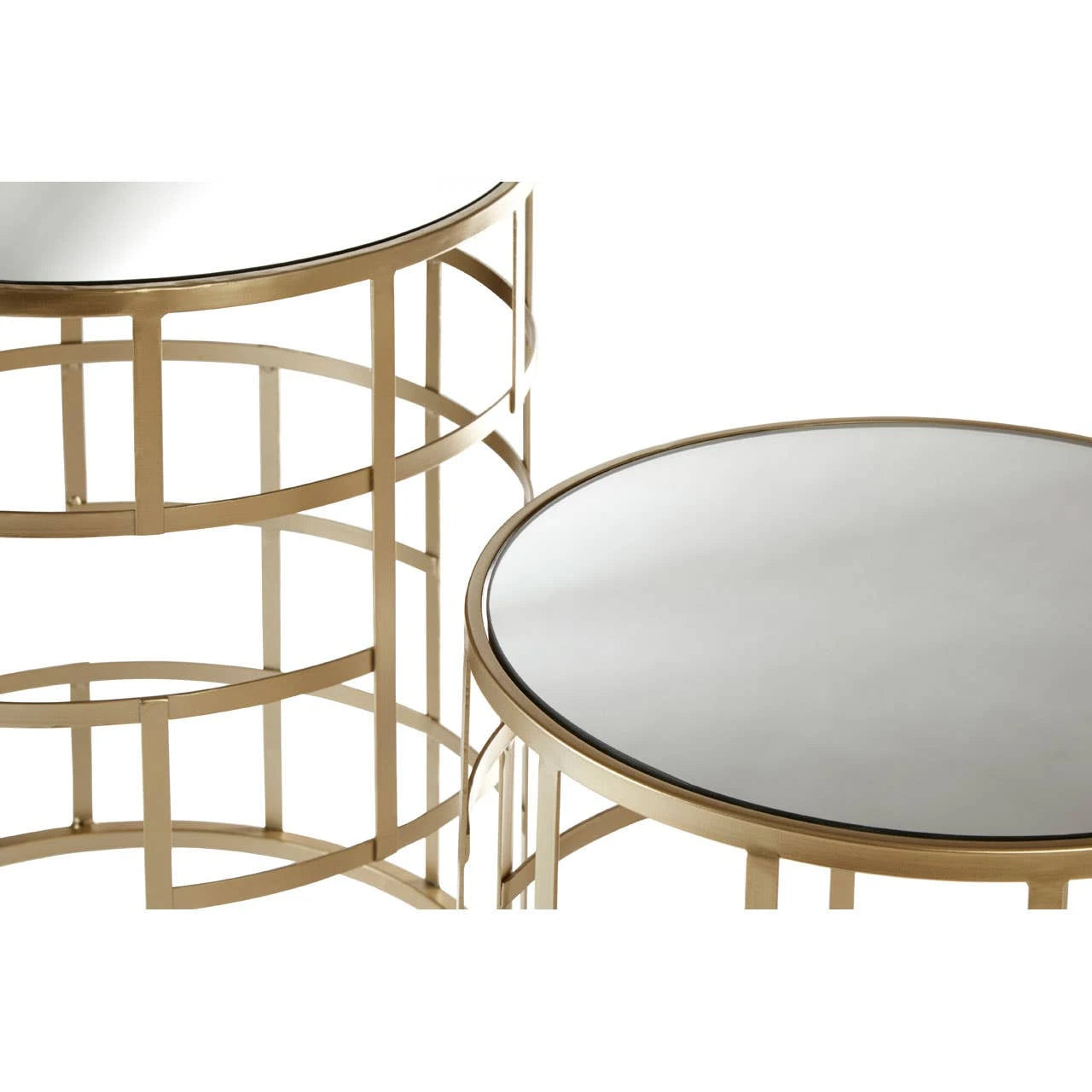 Avantis Set Of 2 Champagne Finish Side Tables