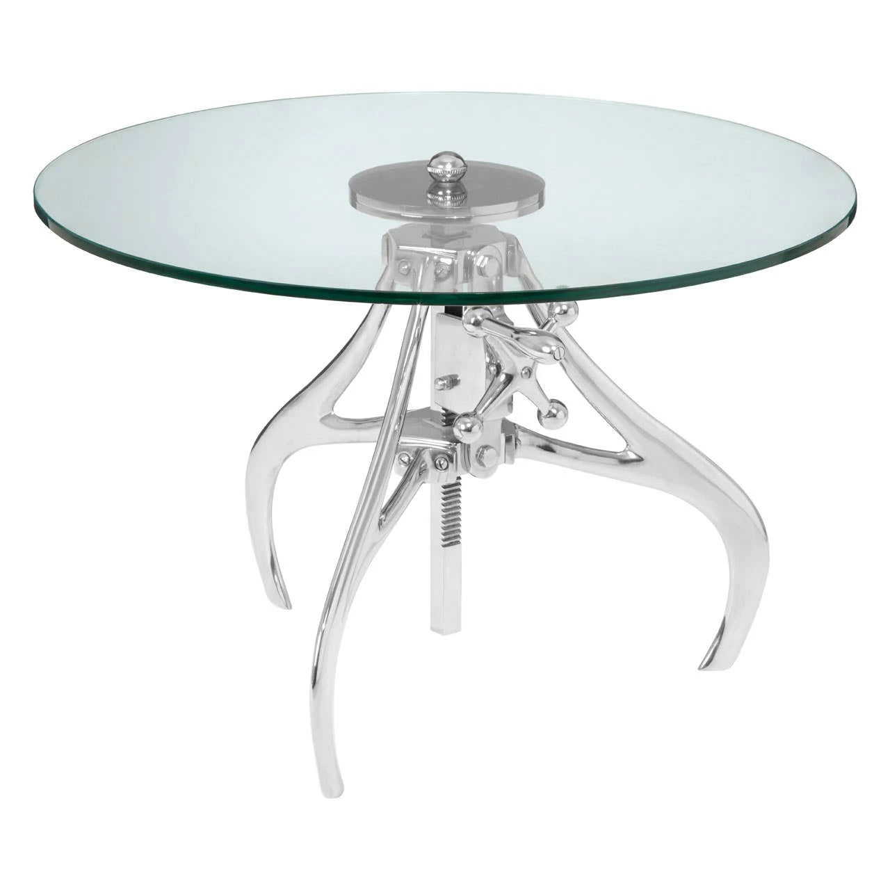 Maxi Crank Mechanism Metal And Glass Table