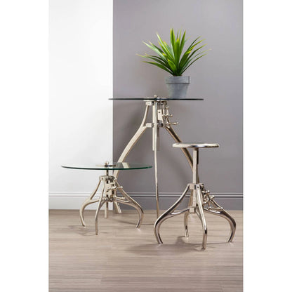 Maxi Crank Mechanism Metal And Glass Table