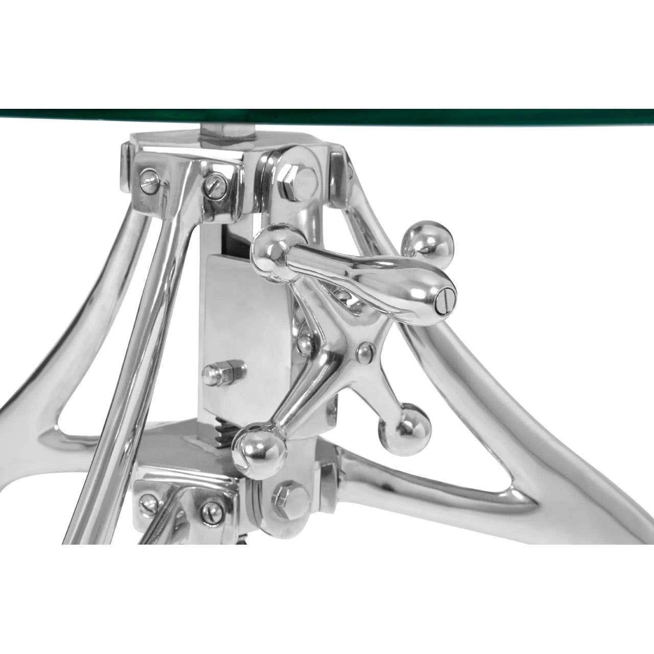 Maxi Crank Mechanism Metal And Glass Table