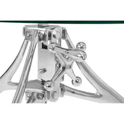 Maxi Crank Mechanism Metal And Glass Table