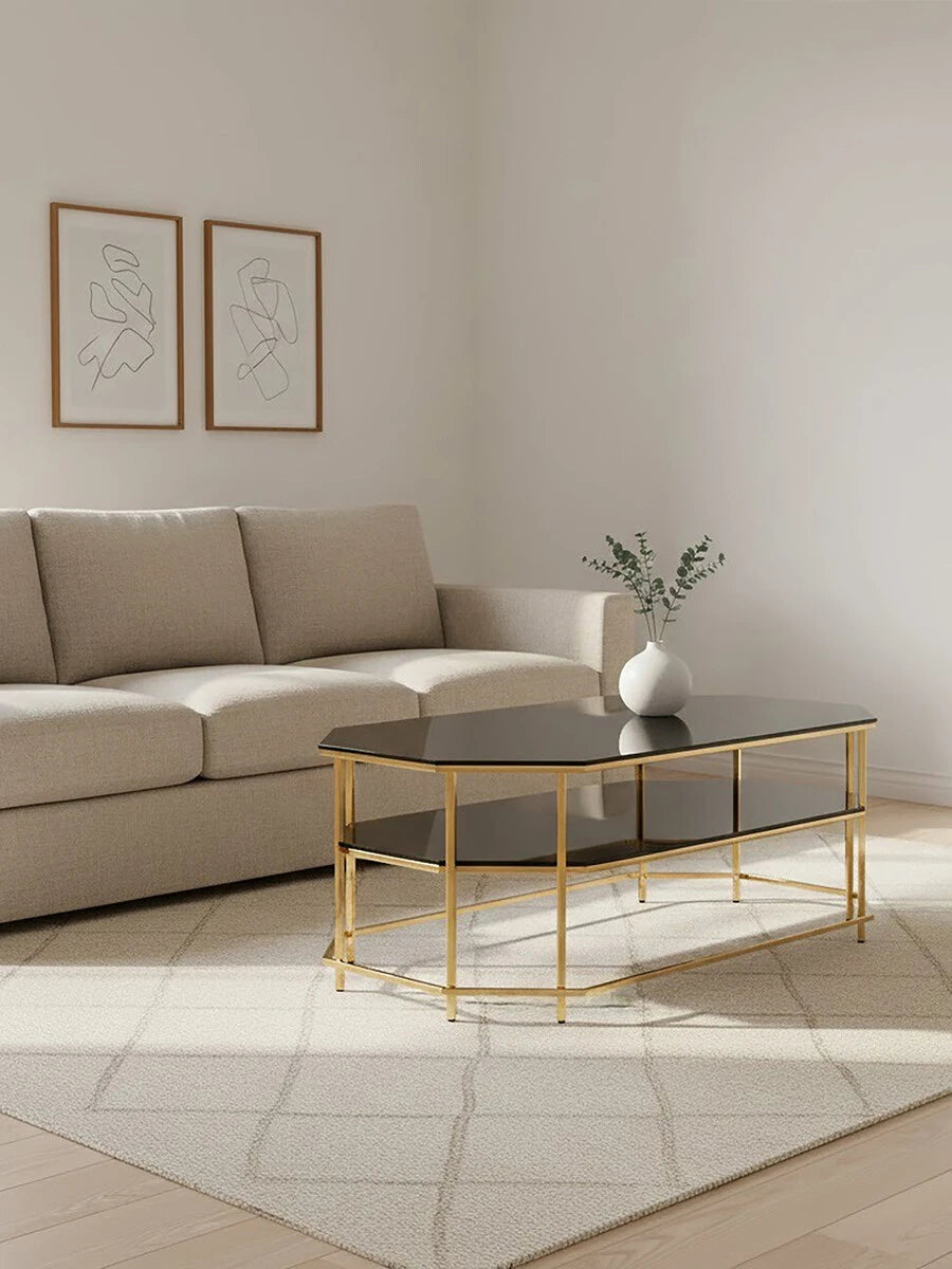 Arezzo Black Tempered Glass Coffee Table