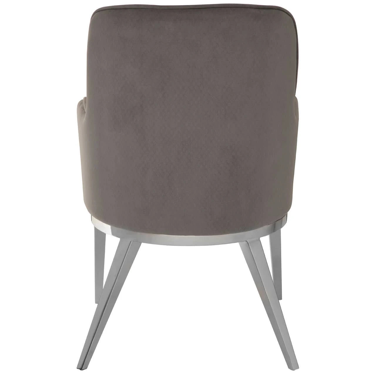 Eliza Grey Velvet Dining Chair with Silver Finish Legs