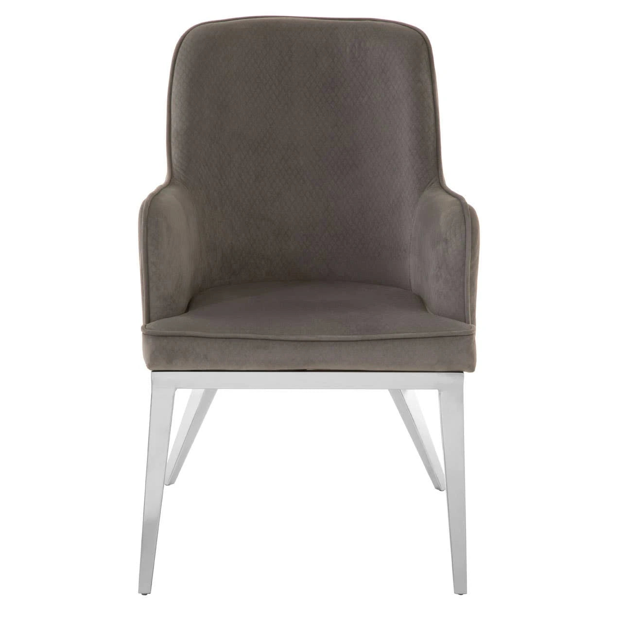 Eliza Grey Velvet Dining Chair with Silver Finish Legs