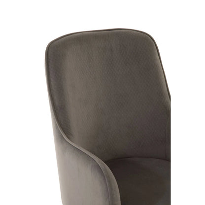 Eliza Grey Velvet Dining Chair with Silver Finish Legs