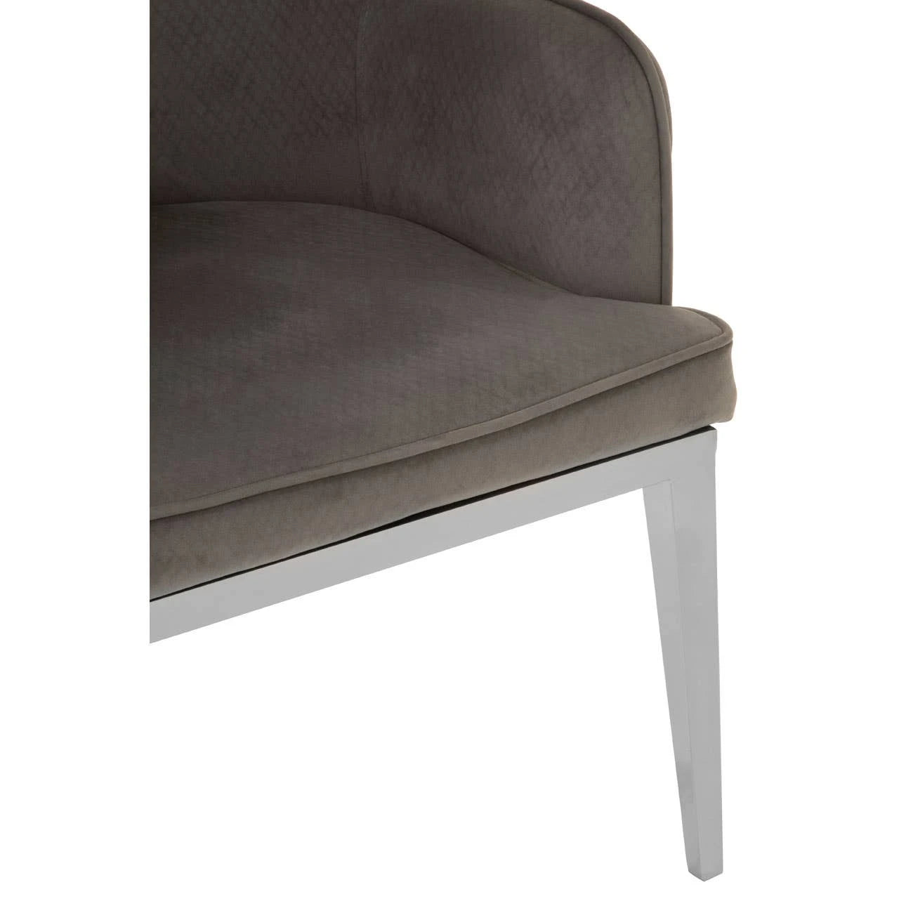 Eliza Grey Velvet Dining Chair with Silver Finish Legs