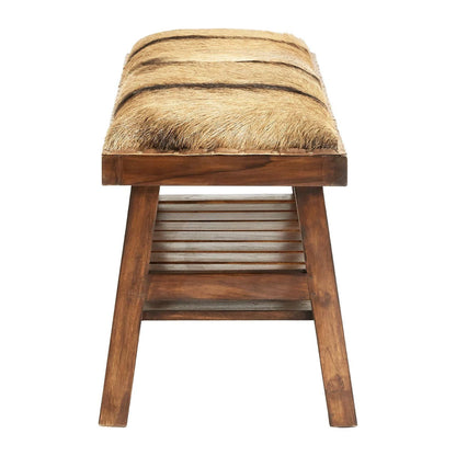 Inca Brown Goat Hide Bench