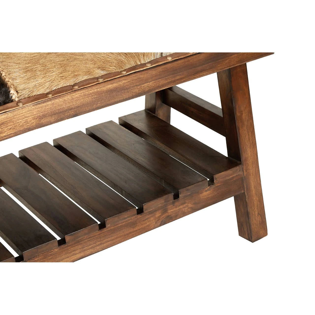 Inca Brown Goat Hide Bench