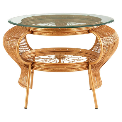 Mantis Gold Finish Bicycle Finish Design Coffee Table