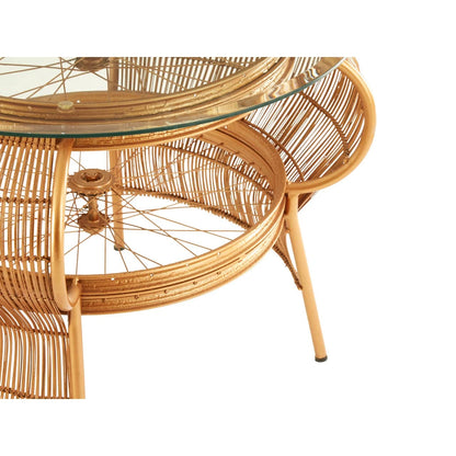 Mantis Gold Finish Bicycle Finish Design Coffee Table