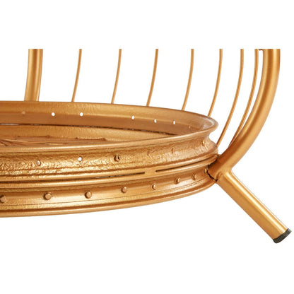 Mantis Gold Finish Bicycle Wheel Coffee Table