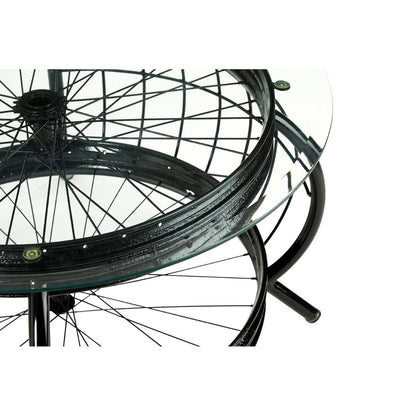 Mantis Black Finish Bicycle Wheel Coffee Table