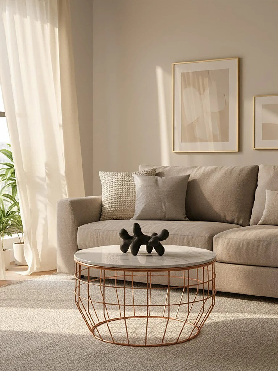 Vizzini White Marble Coffee Table