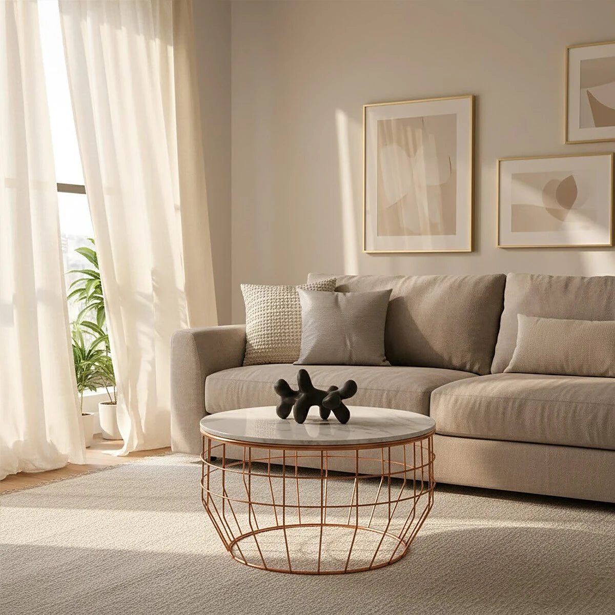 Vizzini White Marble Coffee Table