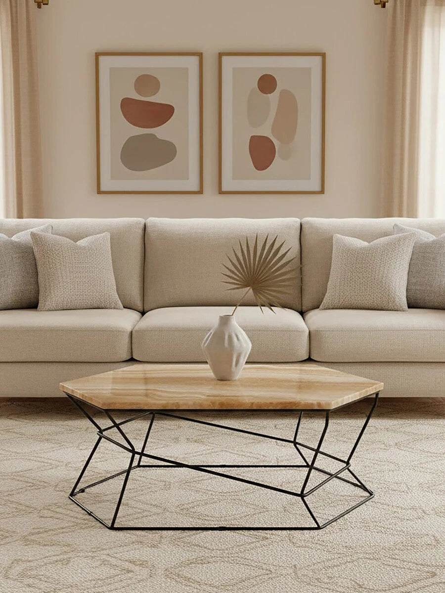 Relic Coffee Table With Natural Onyx Top