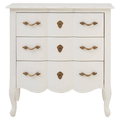 Loire 3 Drawer White Chest