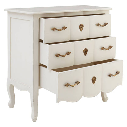 Loire 3 Drawer White Chest