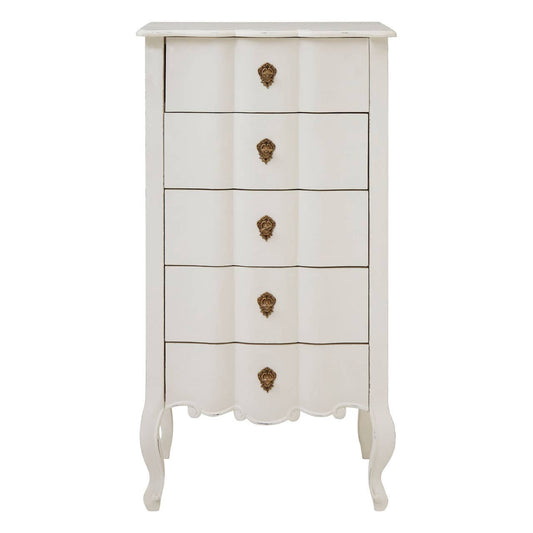 Loire 5 Drawer White Chest