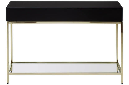Kensington Townhouse Black Mirror Console Table with Gold Frame