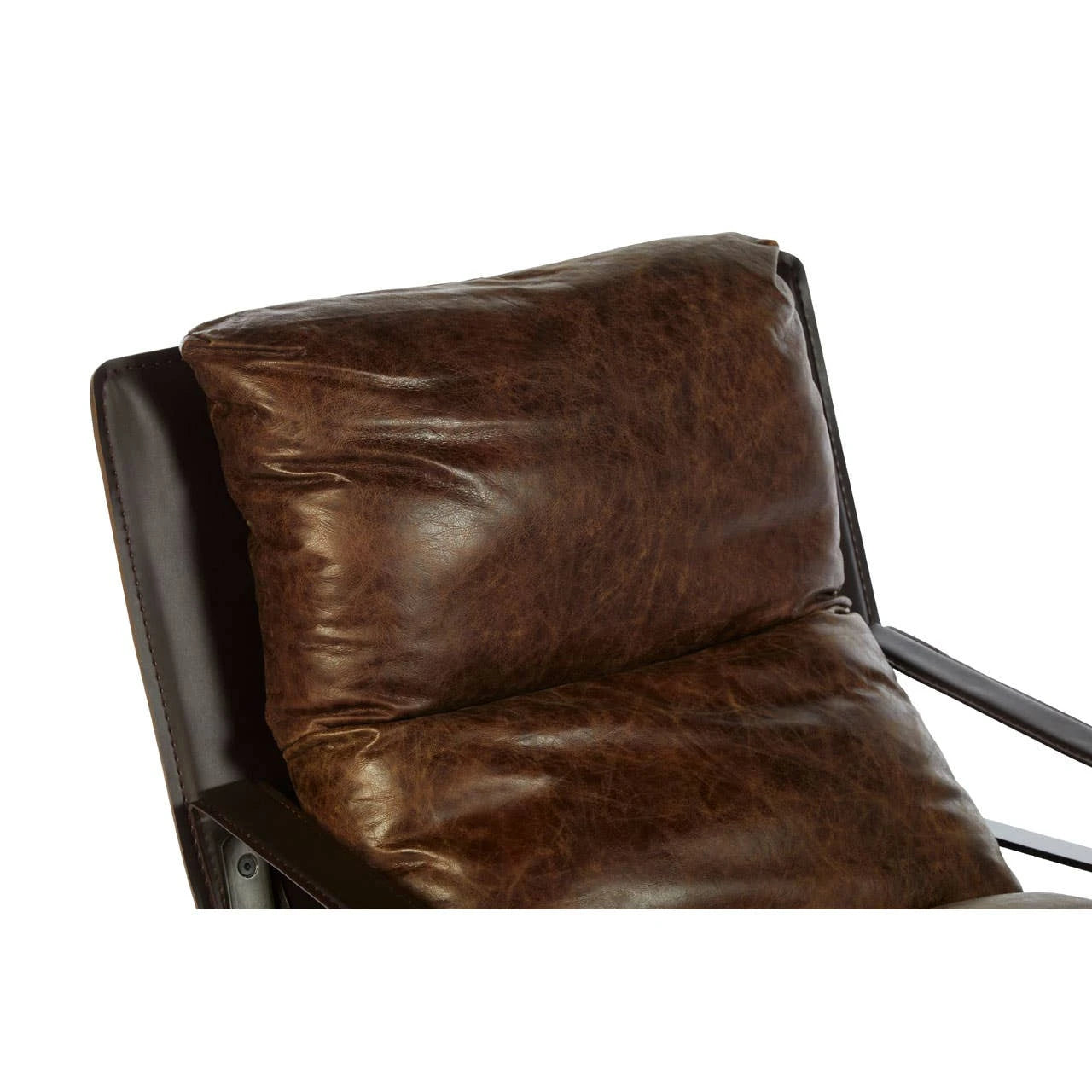 Hoxton Brown Leather Sledge Base Lounge Chair