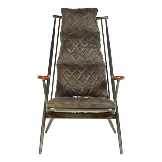 Hoxton Genuine Grey Leather Chair