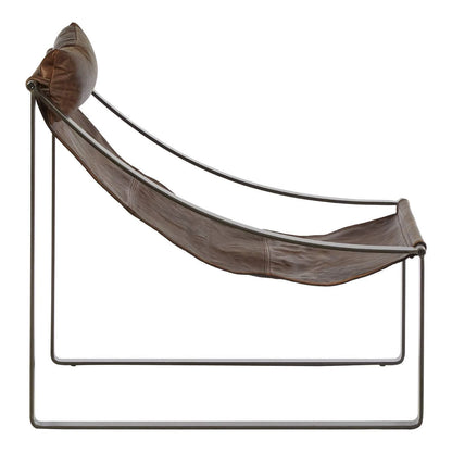 Hoxton Brown Leather Sling Chair