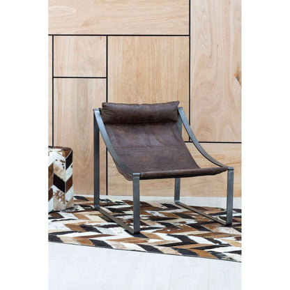 Hoxton Brown Leather Sling Chair