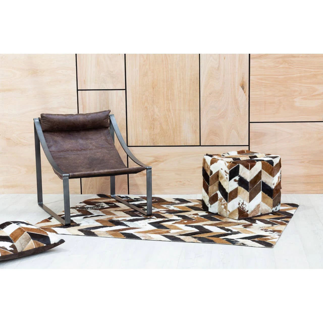 Hoxton Brown Leather Sling Chair