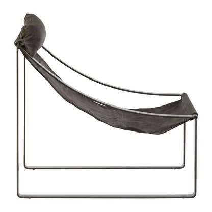 Hoxton Antique Black Leather Sling Chair