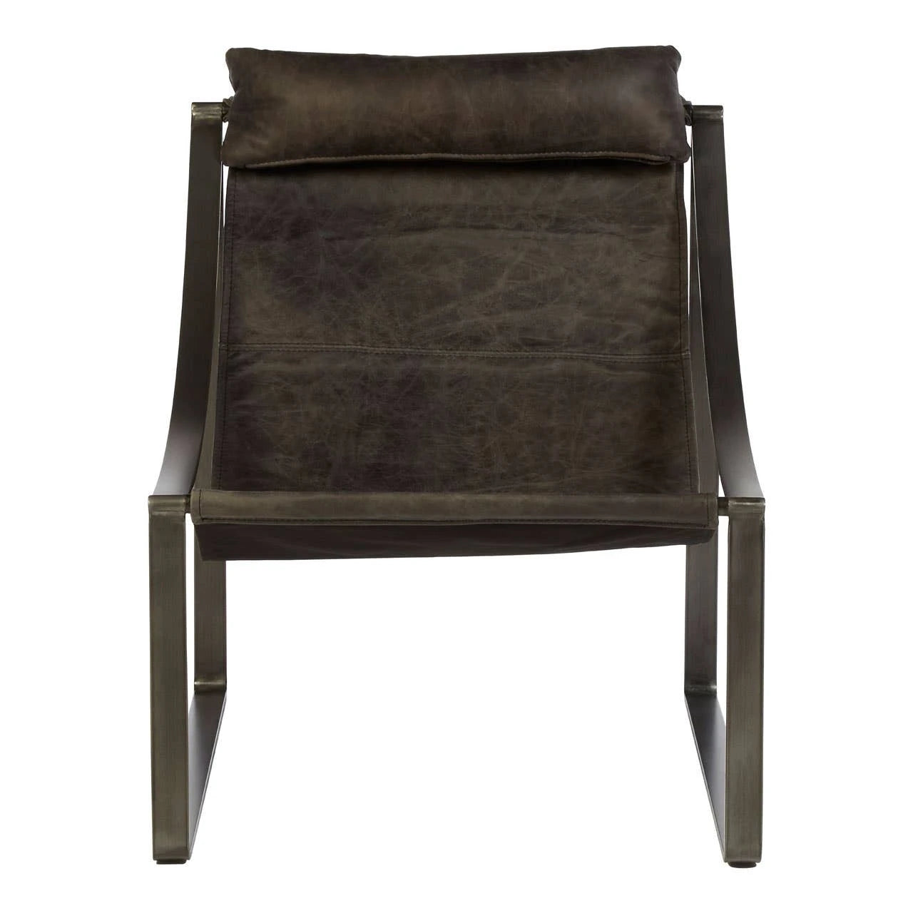 Hoxton Antique Black Leather Sling Chair