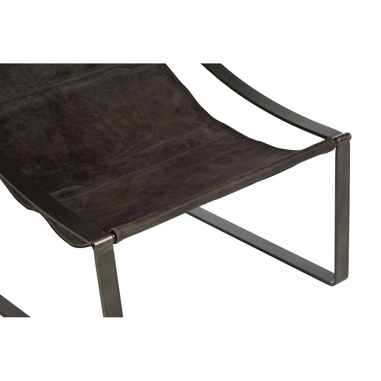 Hoxton Antique Black Leather Sling Chair