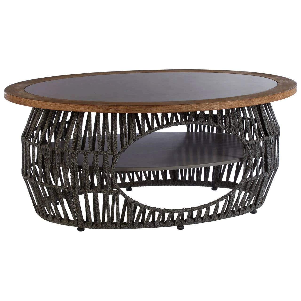 Opus Grey Woven Rope and Stone Coffee Table