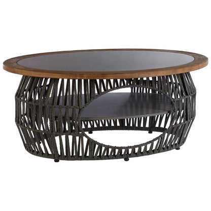 Opus Grey Woven Rope and Stone Coffee Table